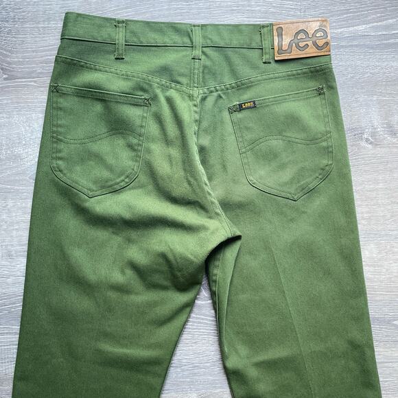 Vintage 70's LEE Riders Green Mens Pants /  30-32" / Retro / Relaxed / Straight - Picture 3 of 8